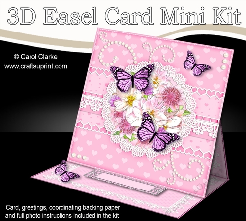 3D Easel Card Mini Kit - A Touch of Elegance - Flowers, Lace, Butterflies & Pearls