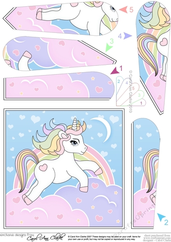 Cute Little Unicorn Fan Pyramage Topper