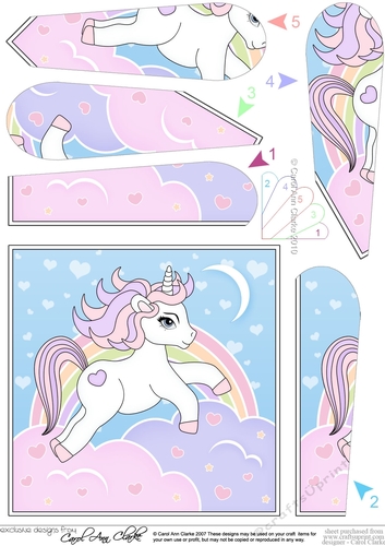 Cute Little Unicorn Fan Pyramage Topper