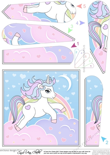 Cute Little Unicorn Fan Pyramage Topper