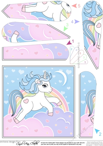 Cute Little Unicorn Fan Pyramage Topper
