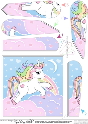 Cute Little Unicorn Fan Pyramage Topper