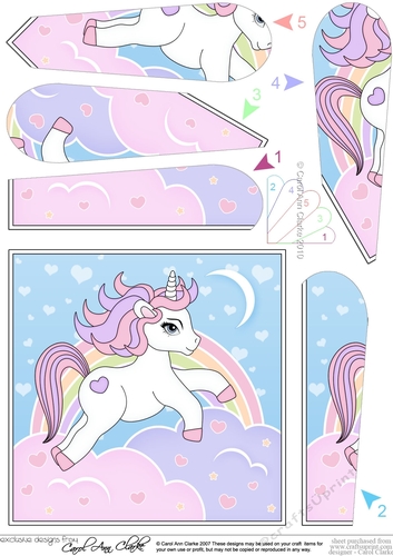 Cute Little Unicorn Fan Pyramage Topper
