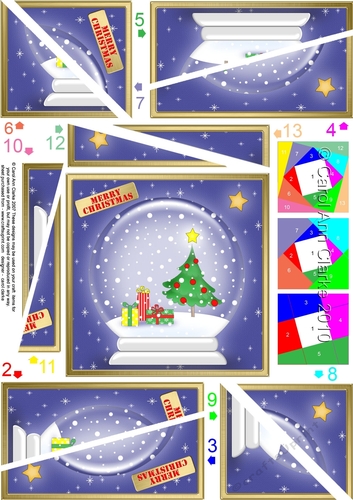 Christmas Snowglobe Twisted Spiral Side Stacker - Xmas Tree