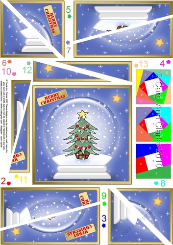 Christmas Snowglobe Twisted Spiral Side Stacker - Xmas Tree