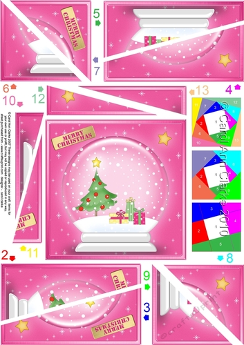 Christmas Snowglobe Twisted Spiral Side Stacker - Xmas Tree