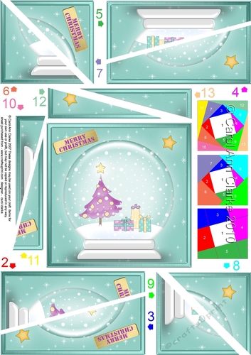 Christmas Snowglobe Twisted Spiral Side Stacker - Xmas Tree