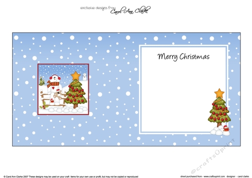 Christmas Snowman Rio has decorated the Xmas Tree square landscape insert