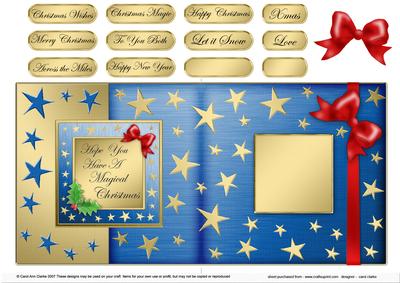 Elegant Christmas Greeting Fold Back Card