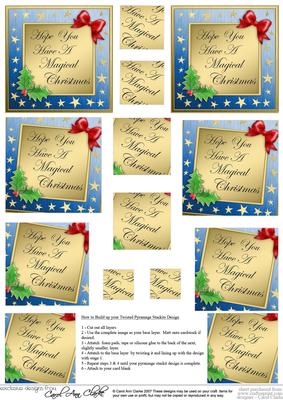 Elegant Christmas Greeting Twisted Pyramage Sheet