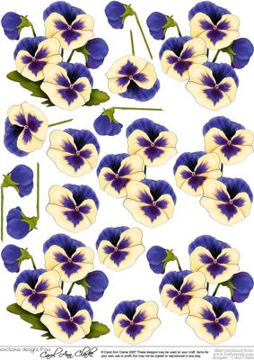 Pansy, Lace and Pearls Matching 3D Decoupage Sheet
