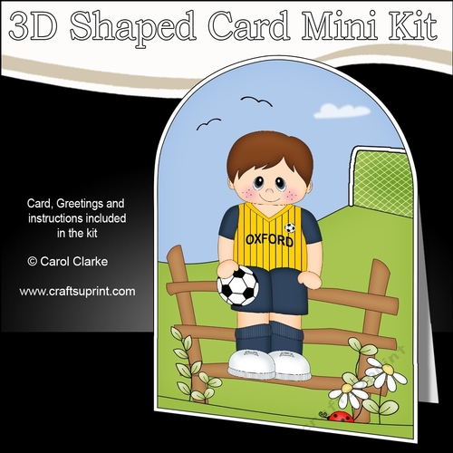 3D Shaped Card Kit - Little Footballer Plays for Oxford