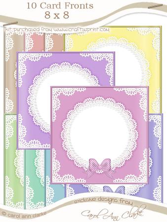 8 x 8 Pearls and Lace Card Fronts Kit