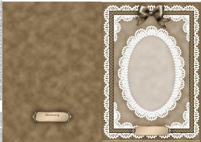 A5 Pearls, Lace and Ribbon Plain Card Base