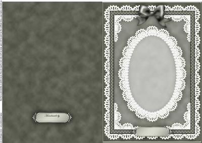 A5 Pearls, Lace and Ribbon Plain Card Base