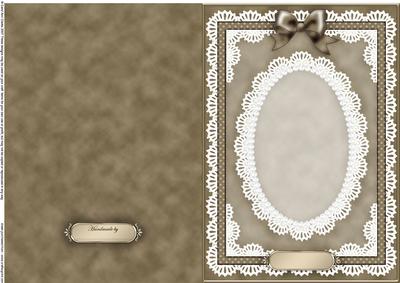 A5 Pearls, Lace and Ribbon Plain Card Base