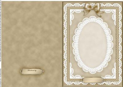 A5 Pearls, Lace and Ribbon Plain Card Base