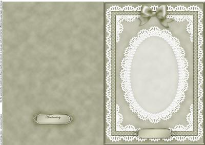 A5 Pearls, Lace and Ribbon Plain Card Base