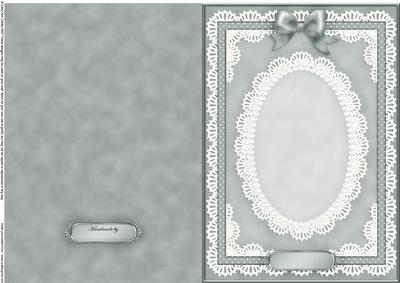 A5 Pearls, Lace and Ribbon Plain Card Base