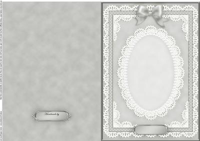 A5 Pearls, Lace and Ribbon Plain Card Base