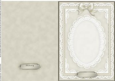 A5 Pearls, Lace and Ribbon Plain Card Base