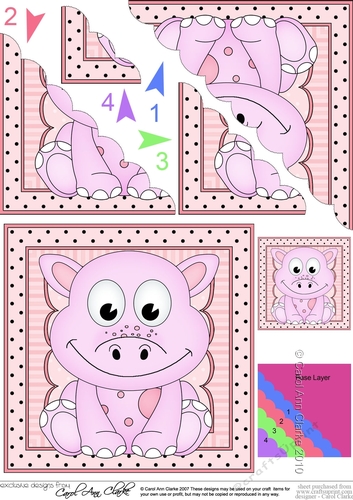 Cute Little Dinosaur Scalloped Corner Stacker