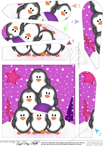 Christmas Penguins Tree Felties Fan Pyramage Topper