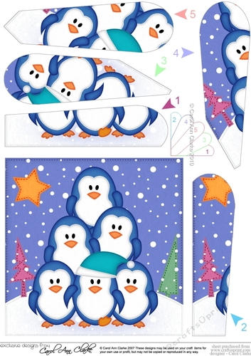 Christmas Penguins Tree Felties Fan Pyramage Topper