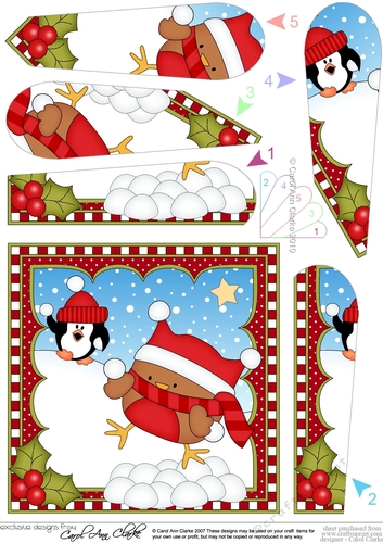Christmas Fan Pyramage Topper - Bobbin Robin 
