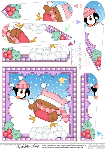 Christmas Fan Pyramage Topper - Bobbin Robin 