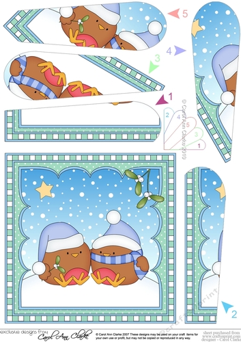 Christmas Fan Pyramage Topper - Bobbin Robin 
