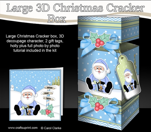 3D Large Christmas Cracker Box Mini Kit -  Santa has Presents