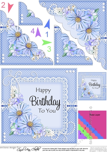 A Touch of Elegance Birthday Flowers Pearls and Lace Scalloped Corner Stacker