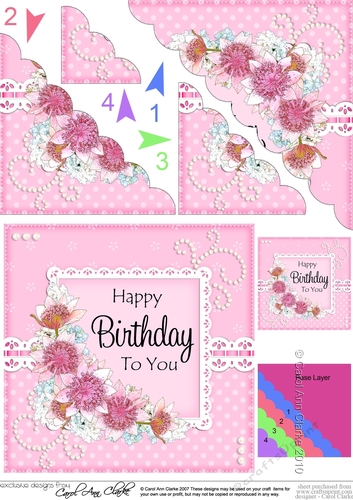 A Touch of Elegance Birthday Flowers Pearls and Lace Scalloped Corner Stacker