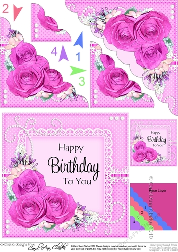 A Touch of Elegance Birthday Flowers Pearls and Lace Scalloped Corner Stacker
