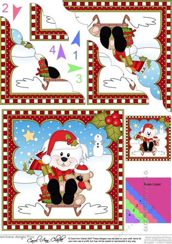 Christmas Scalloped Corner Stacker - Little Bichon Frise Dog