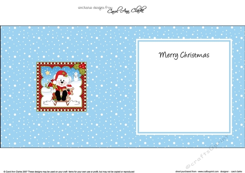 Christmas square landscape insert - Little Bichon Frise Dog