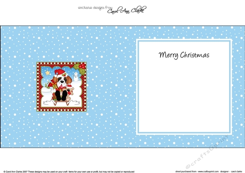 Christmas square landscape insert - Little St Bernard Dog