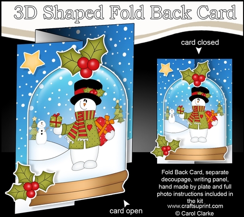 Christmas 3D Shaped No-Hole Fold Back Mini Kit - Snowman Rio has Presents