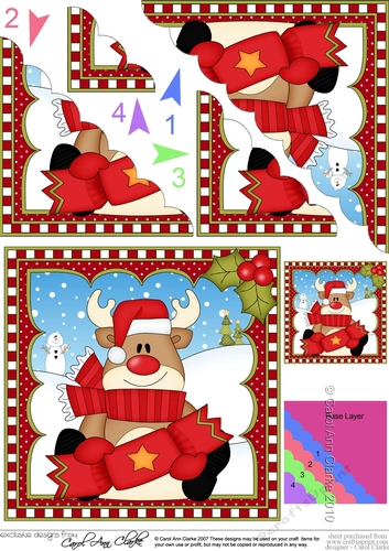 Christmas Rudolph Scalloped Corner Stacker