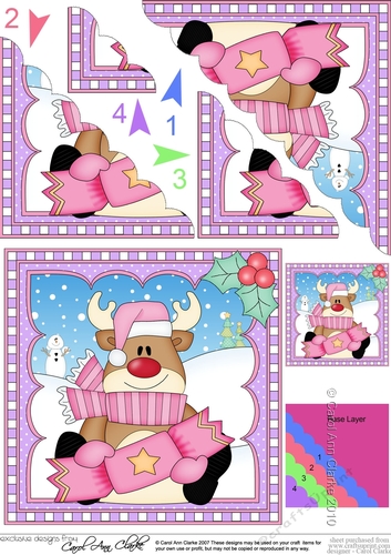 Christmas Rudolph Scalloped Corner Stacker
