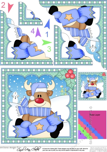 Christmas Rudolph Scalloped Corner Stacker