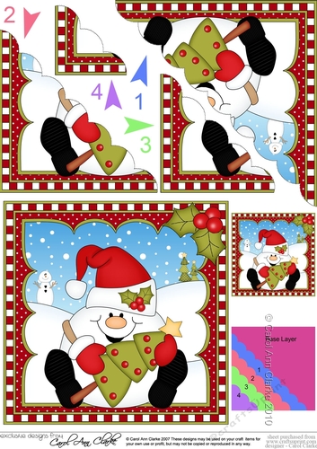 Christmas Snowball Sam Scalloped Corner Stacker