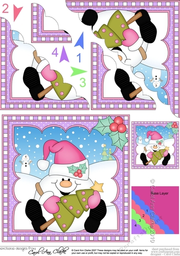 Christmas Snowball Sam Scalloped Corner Stacker