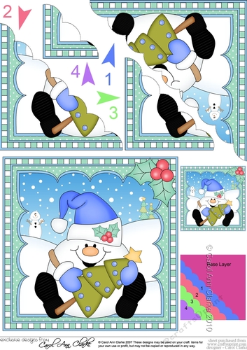 Christmas Snowball Sam Scalloped Corner Stacker