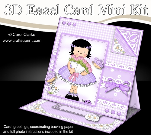 3D Easel Card Mini Kit - Pretty in Lilac - Cute Girlz