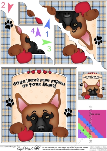 Scalloped Corner Stacker - Dogs Leave Paw Prints - German Shepherd Dog Nash