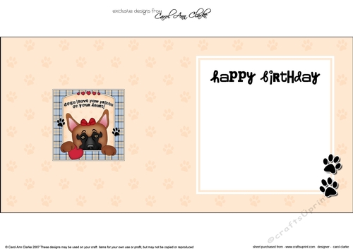 Square landscape insert - Dogs Leave Paw Prints - German Shepherd Dog Dazy