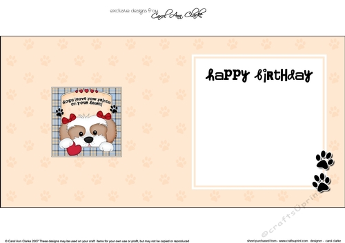 Square landscape insert - Dogs Leave Paw Prints - Cavachon Dog Button