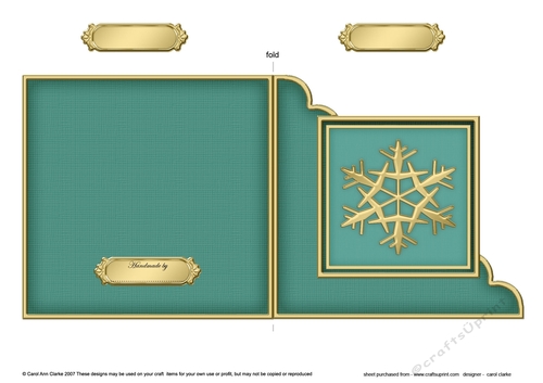 Christmas Snowflake  - Cut and Fold Corner Card  